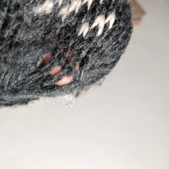 Raffaello Bettini Knit Hat Gray White Checkered Made in Italy Wool Alpaca Blend